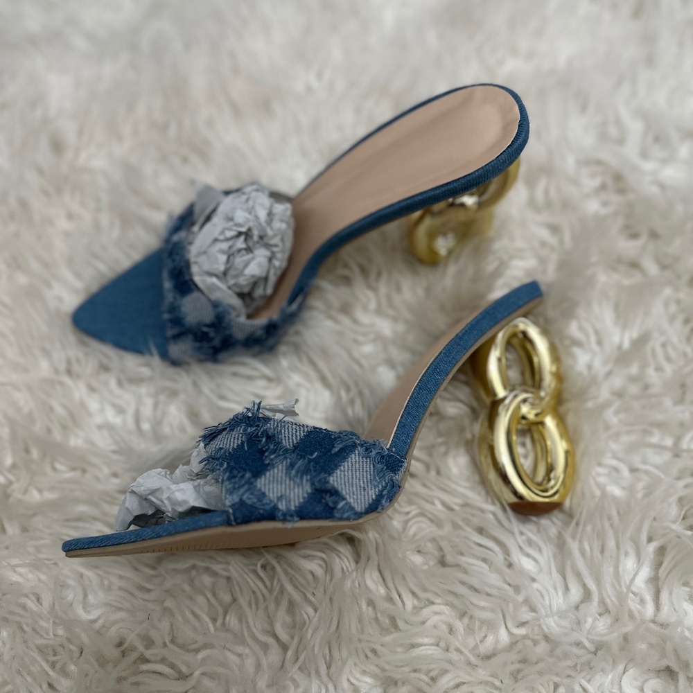 Denim Distressed Heel